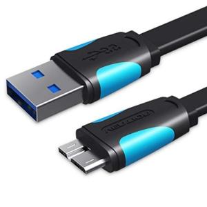 Cable USB 3.0 Vention VAS-A12-B100/ MicroUSB Macho - USB Macho/ 1m/ Azul y Negro