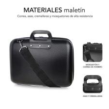 Maletín Subblim Eva Carbon para Portátiles hasta 13.3'/ Semi Rígido/ Negro