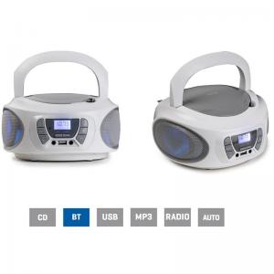 RADIO CD FONESTAR BOOM-ONE-B BLANCO - 4W RMS - BLUETOOTH - FM - USB/MP3 - AUX IN - SALIDA AURICULARES - EFECTOS LUMINOSOS - Imag