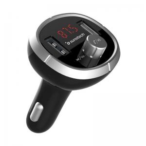 TRANSMISOR FM/MP3 BLUETOOTH PARA COCHE SUNSTECH FMT400BTUSB  BLACK- 12/24V - PANTALLA 2CM - 2*USB (5V/2.1A) - MICRO SD - FUNC. M