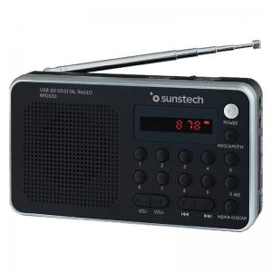 RADIO PORTÁTIL SUNSTECH RPDS32SL SILVER - AM/FM - 70 PRESINTONIAS - ALTAVOZ 1.4W RMS - SD/USB/AUX-IN - CONEXIÓN AURICULARES - BA