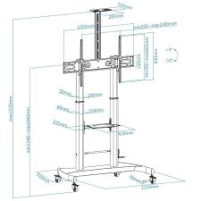 Soporte de Pie Inclinable/Nivelable con Ruedas TooQ FS20404HM-B para TV de 60-100'/ hasta 100kg