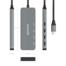 Hub USB Tipo-C Aisens A109-0695/ 4xUSB Tipo-C/ Gris