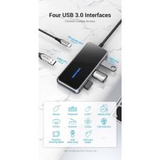 Hub USB Tipo-C Vention TFDHB/ 4xUSB/ 1xUSB Tipo-C PD/ Gris