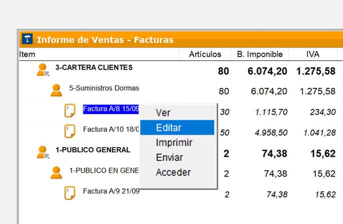 ClassicGes 7 de AIG: programa de gestión y TPV para pymes y autónomos 3 Informe de ventas por cliente en ClassicGes con datos de demostración